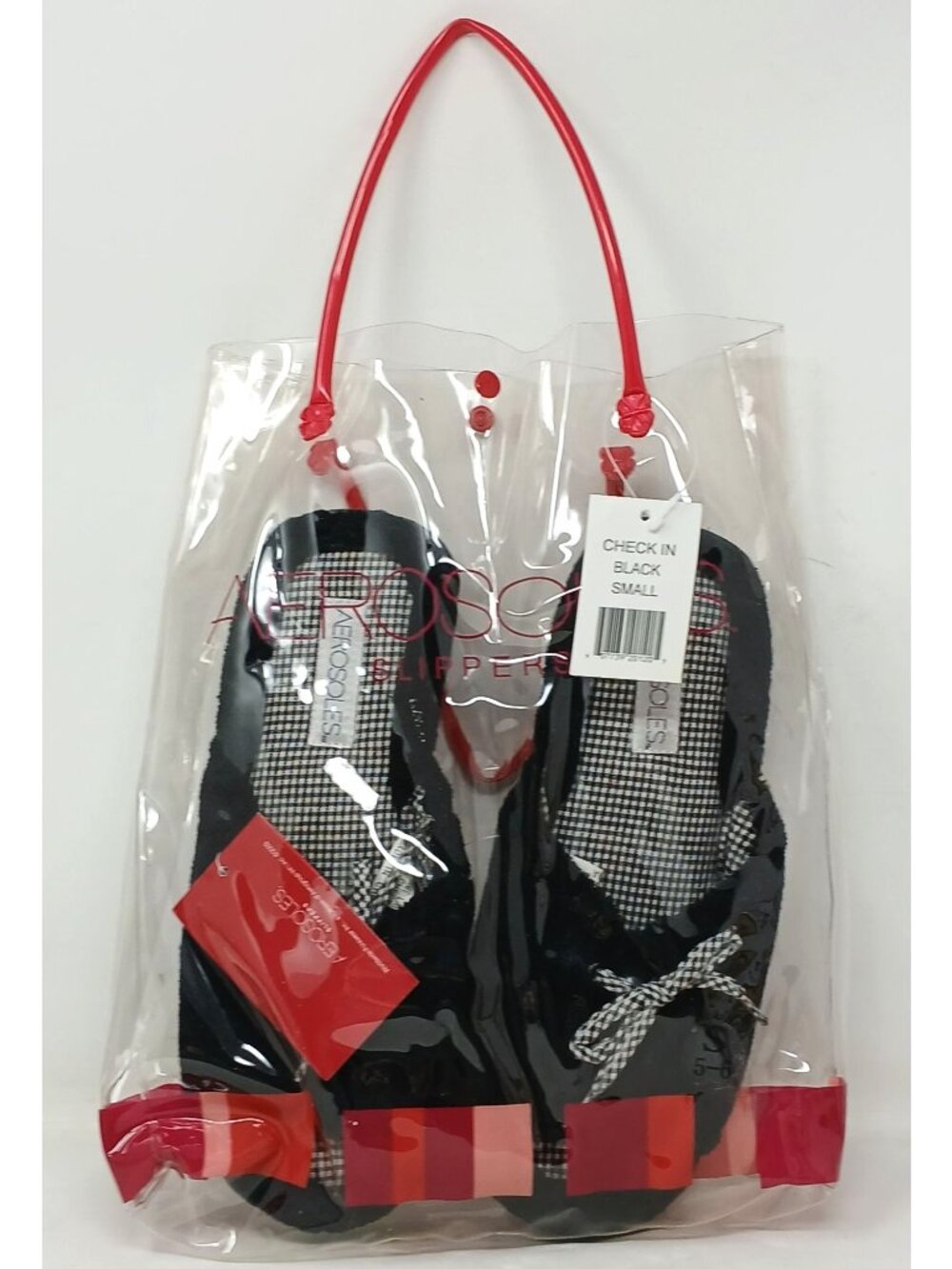 Aerosoles Womens Small Slippers Black Gingham Bow Memory Foam Sole Gift #5-6